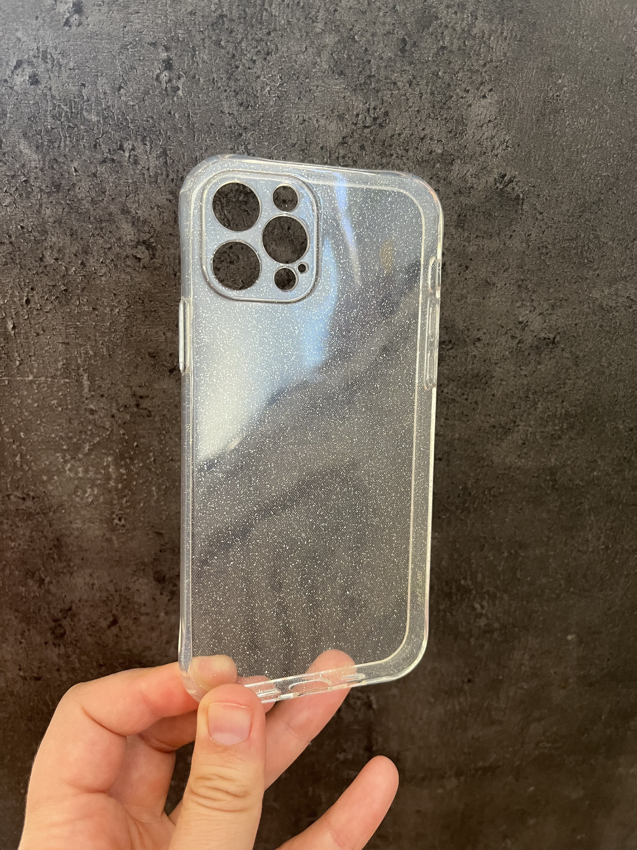 iPhone 12 Pro (6,1") silikónové priehľadné púzdro s trblietkami