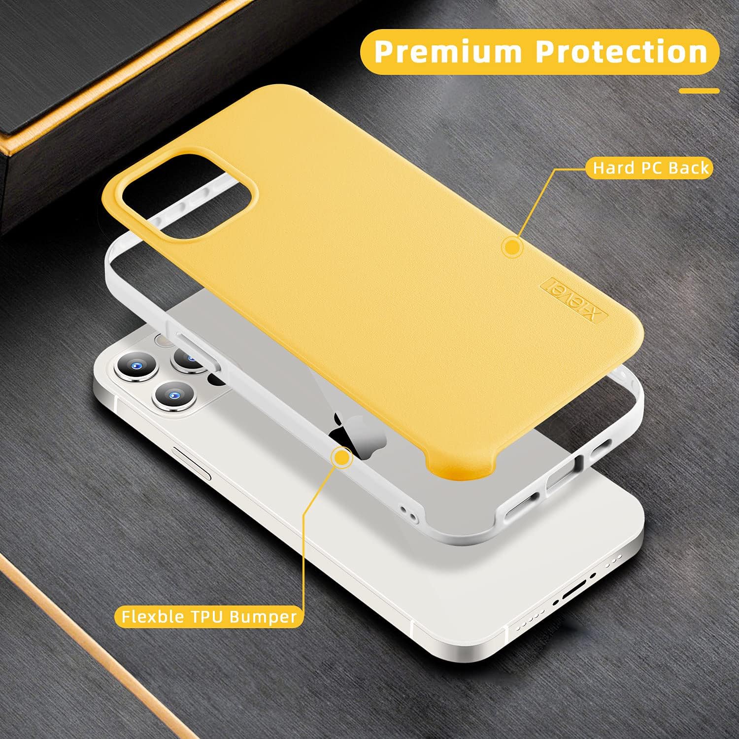 iPhone 12 Pro Max zadné púzdro žlto biele
