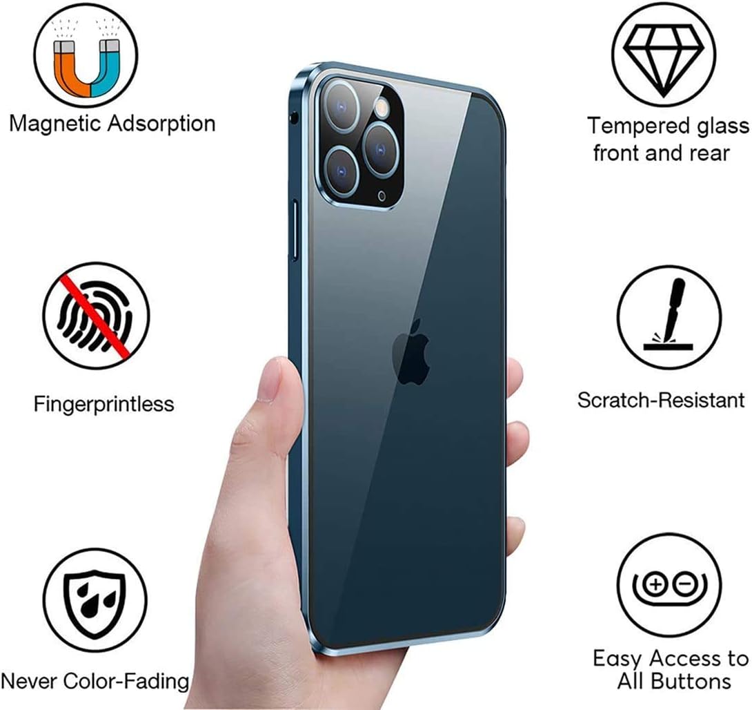iPhone 12 Pro Max celotelové magnetické 360° púzdro strieborné