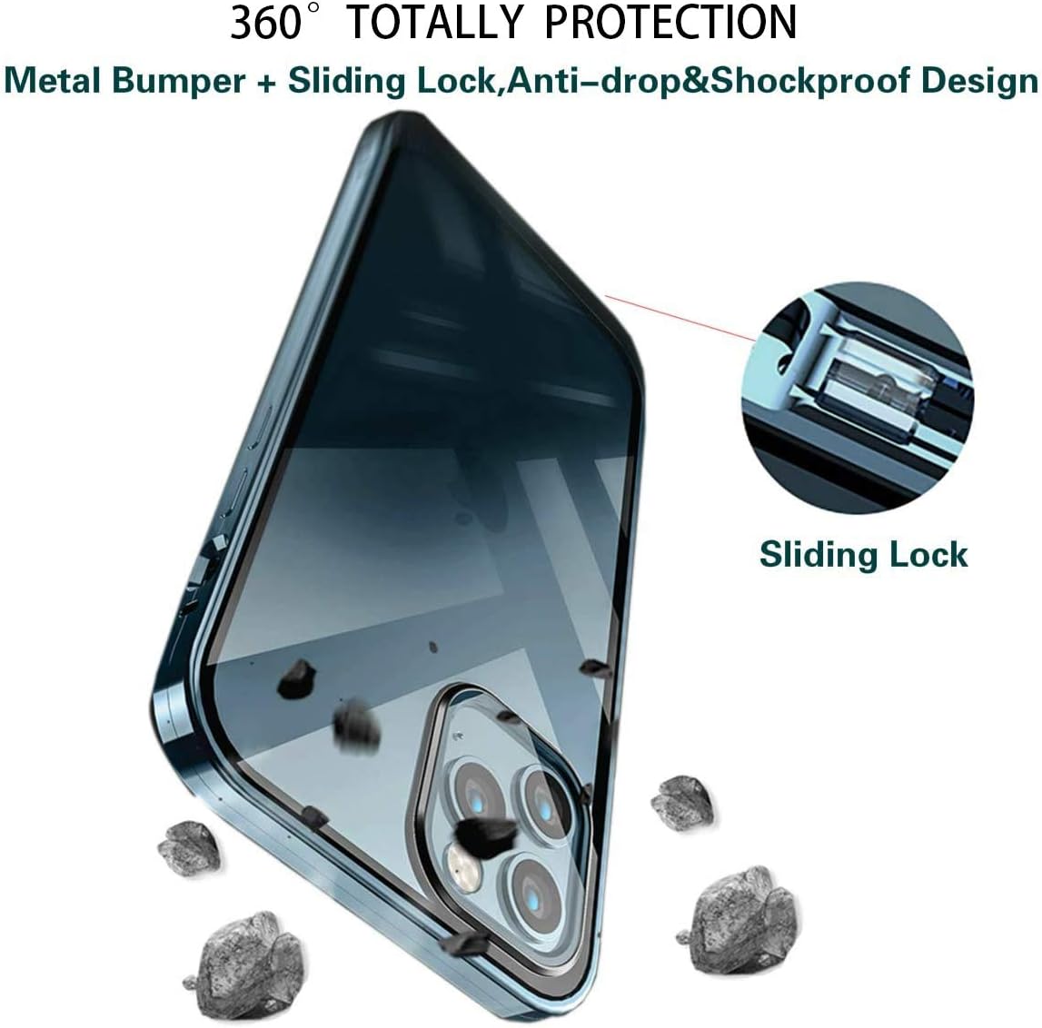 iPhone 12 Pro Max celotelové magnetické 360° púzdro zlaté