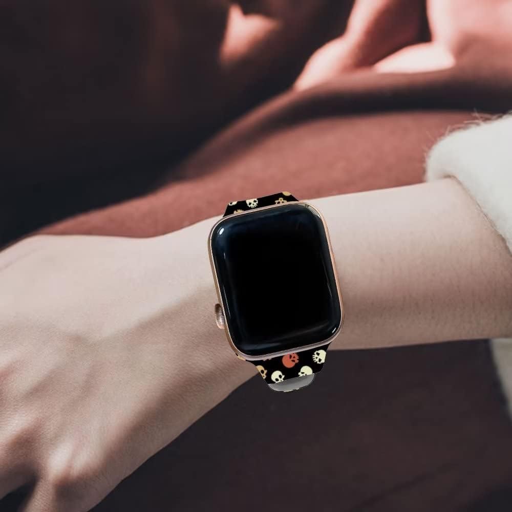 Apple Watch 41mm / 40mm / 39mm / 38mm silikónový remienok lebky