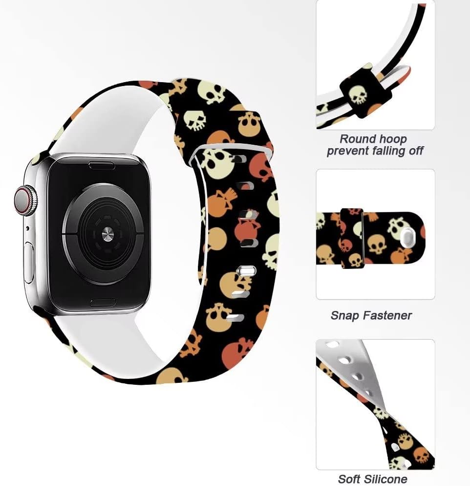 Apple Watch 41mm / 40mm / 39mm / 38mm silikónový remienok lebky