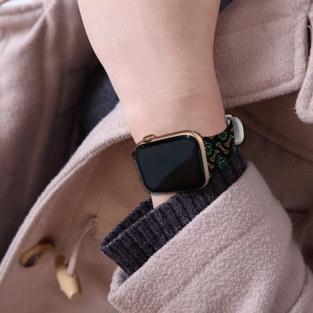 Apple Watch 41mm / 40mm / 39mm / 38mm silikónový remienok lebky kosti