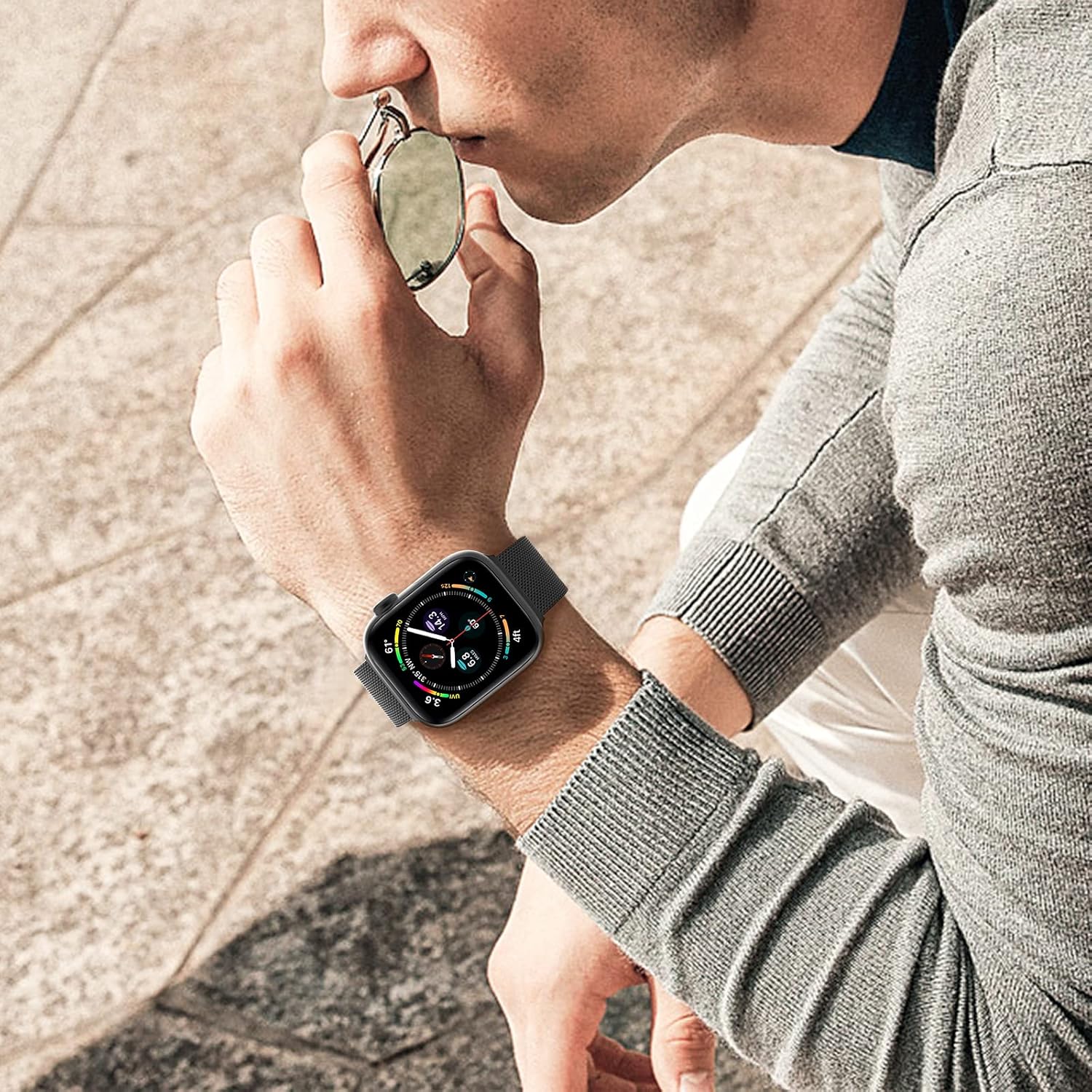 Apple Watch 49mm / 46mm / 45mm / 44mm / 42mm kovový remienok čierny