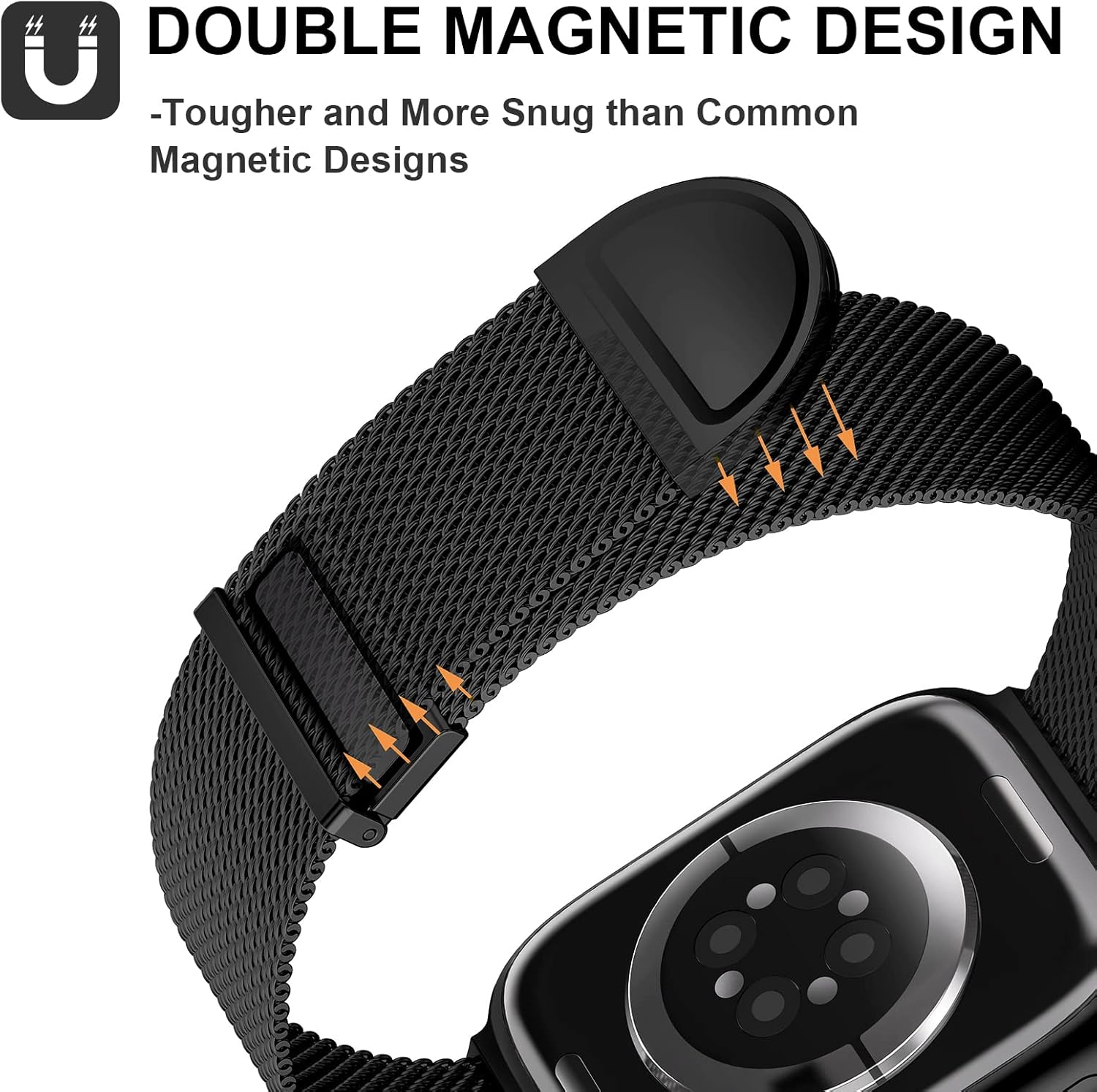 Apple Watch 49mm / 46mm / 45mm / 44mm / 42mm kovový remienok čierny