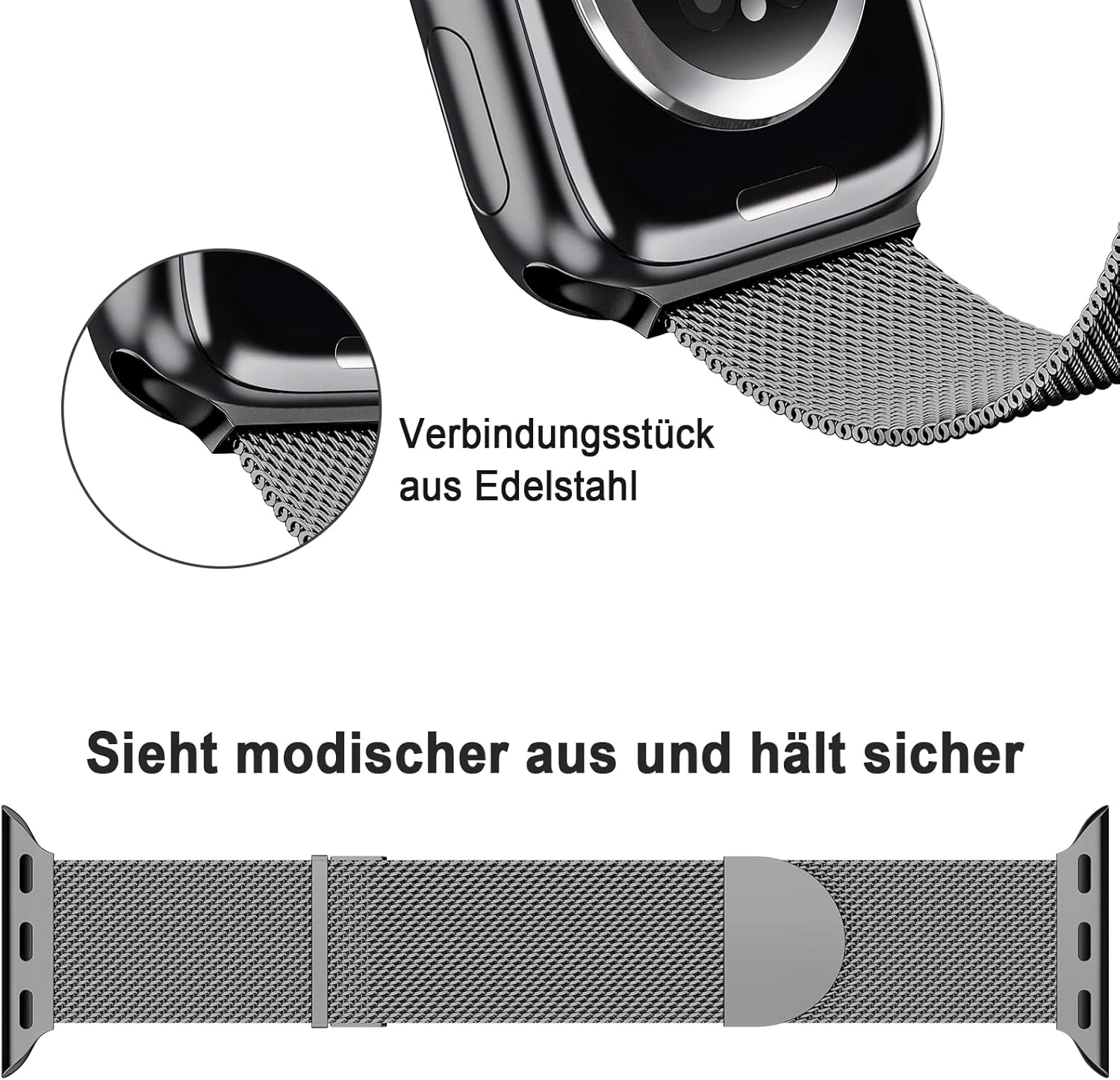 Apple Watch 49mm / 46mm / 45mm / 44mm / 42mm kovový remienok grafit