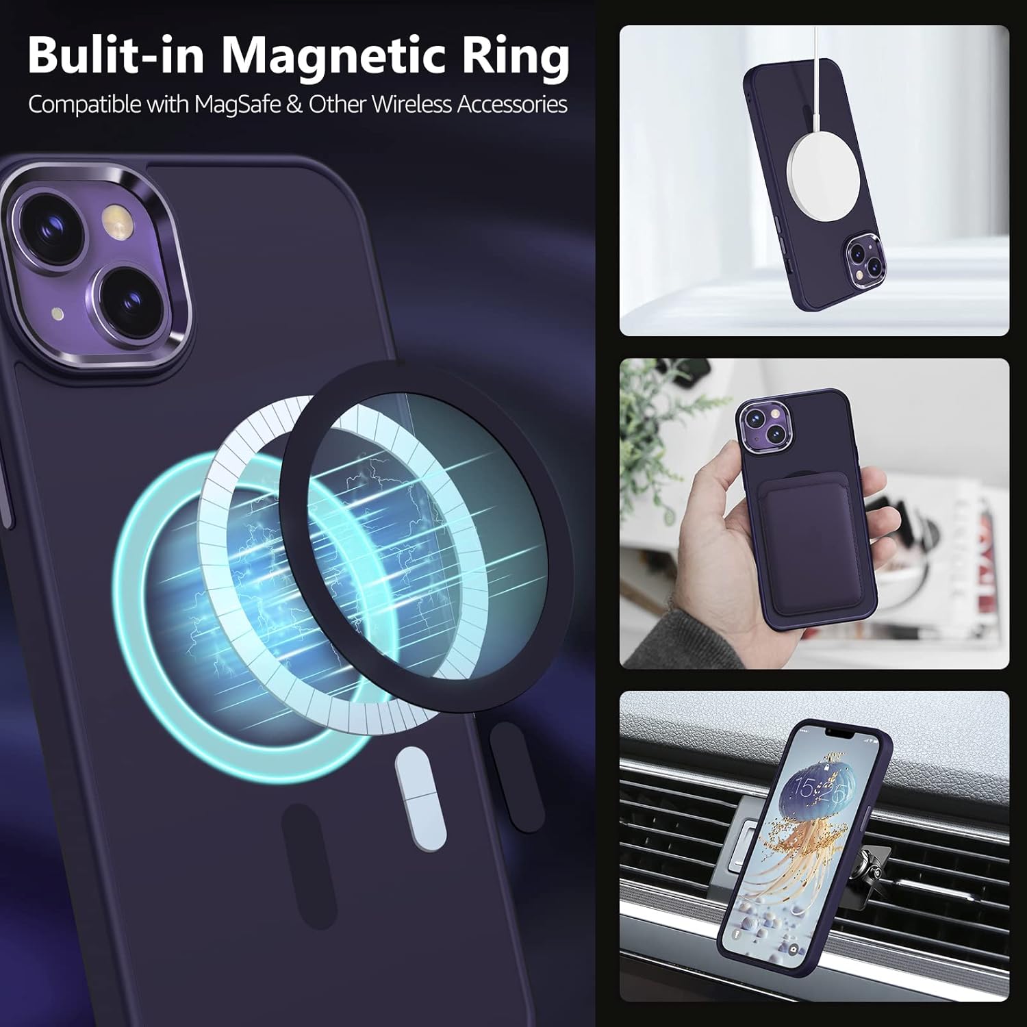 iPhone 13 / 14 zadné púzdro MagSafe fialové