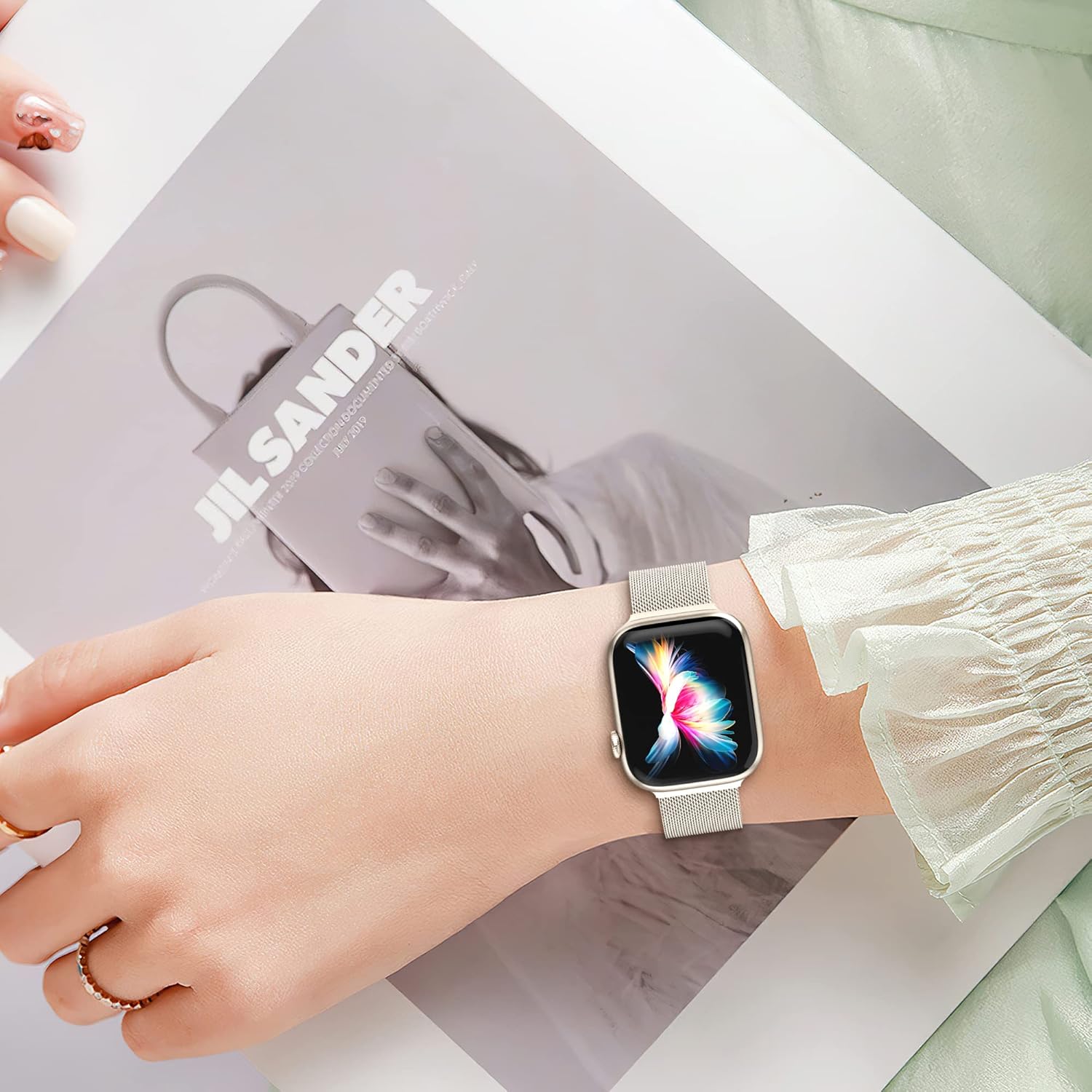 Apple Watch 49mm / 46mm / 45mm / 44mm / 42mm kovový remienok strieborný