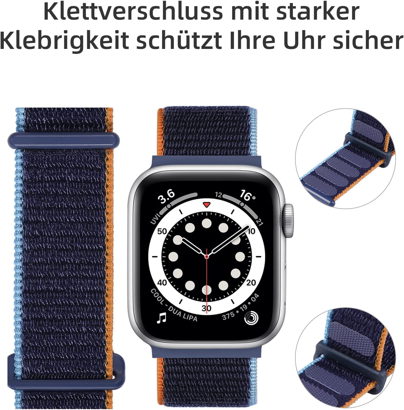 Apple Watch 49mm / 46mm / 45mm / 44mm / 42mm nylonový remienok modrý