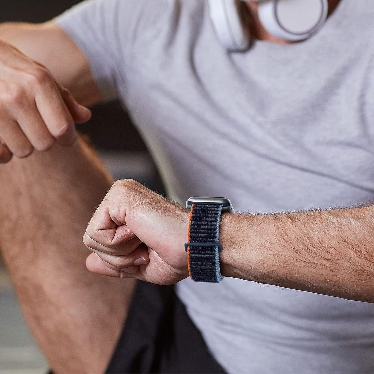 Apple Watch 49mm / 46mm / 45mm / 44mm / 42mm nylonový remienok modrý