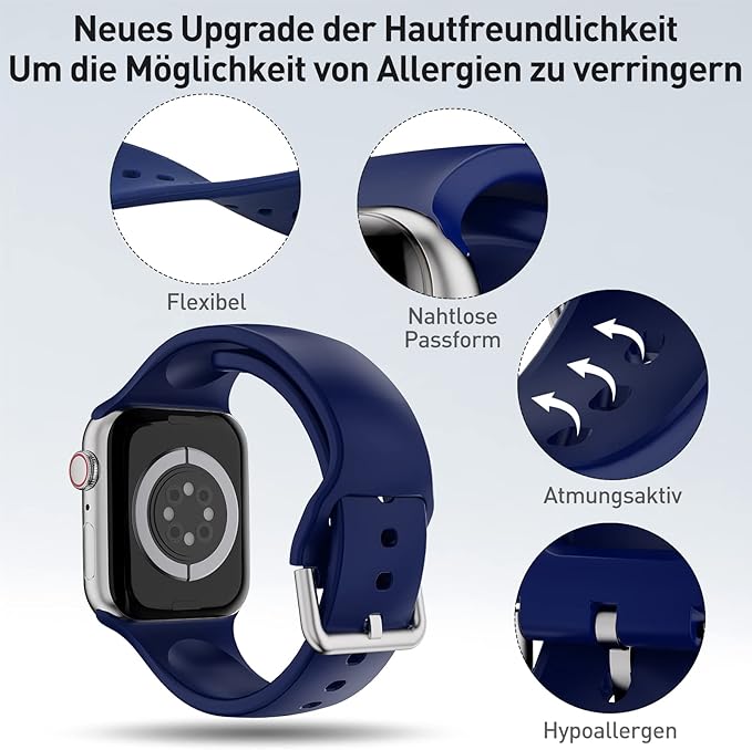 Apple Watch 49mm / 46mm / 45mm / 44mm / 42mm silikónové remienky 2ks modrý a vínovo červený