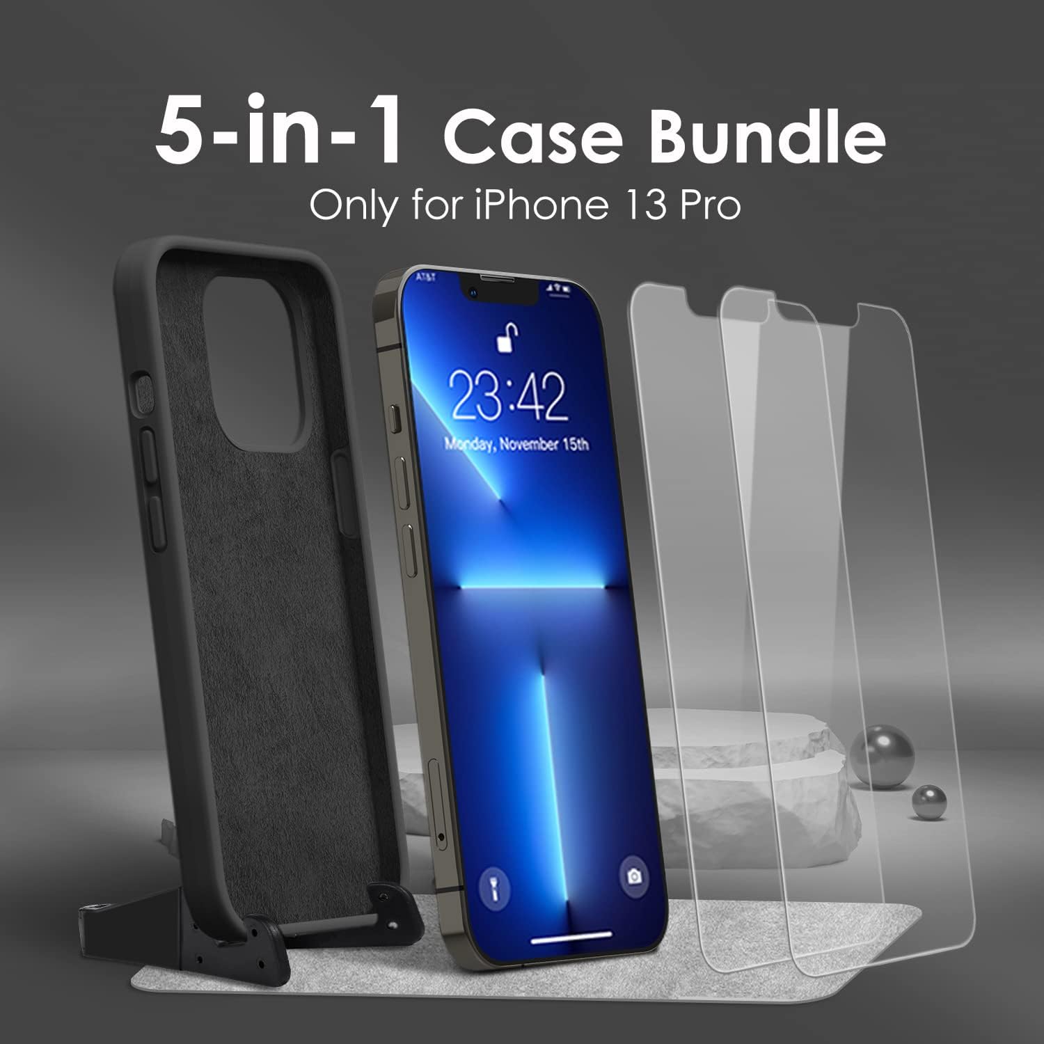 iPhone 13 Pro set zadné púzdro Soft čierne a 2 ks skiel