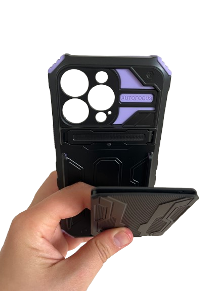 iPhone 13 Pro zadné púzdro Armor Card čierno fialové
