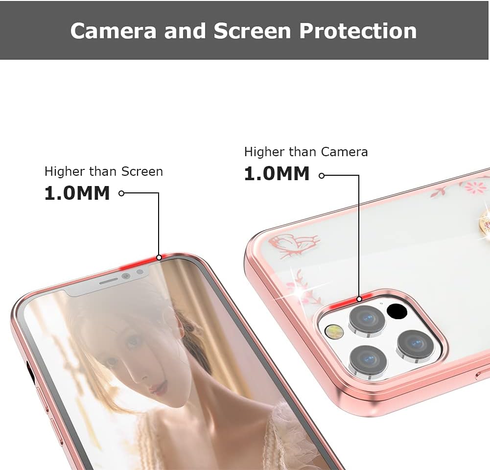 iPhone 13 Pro zadné púzdro Diamond ružové s prsteňom