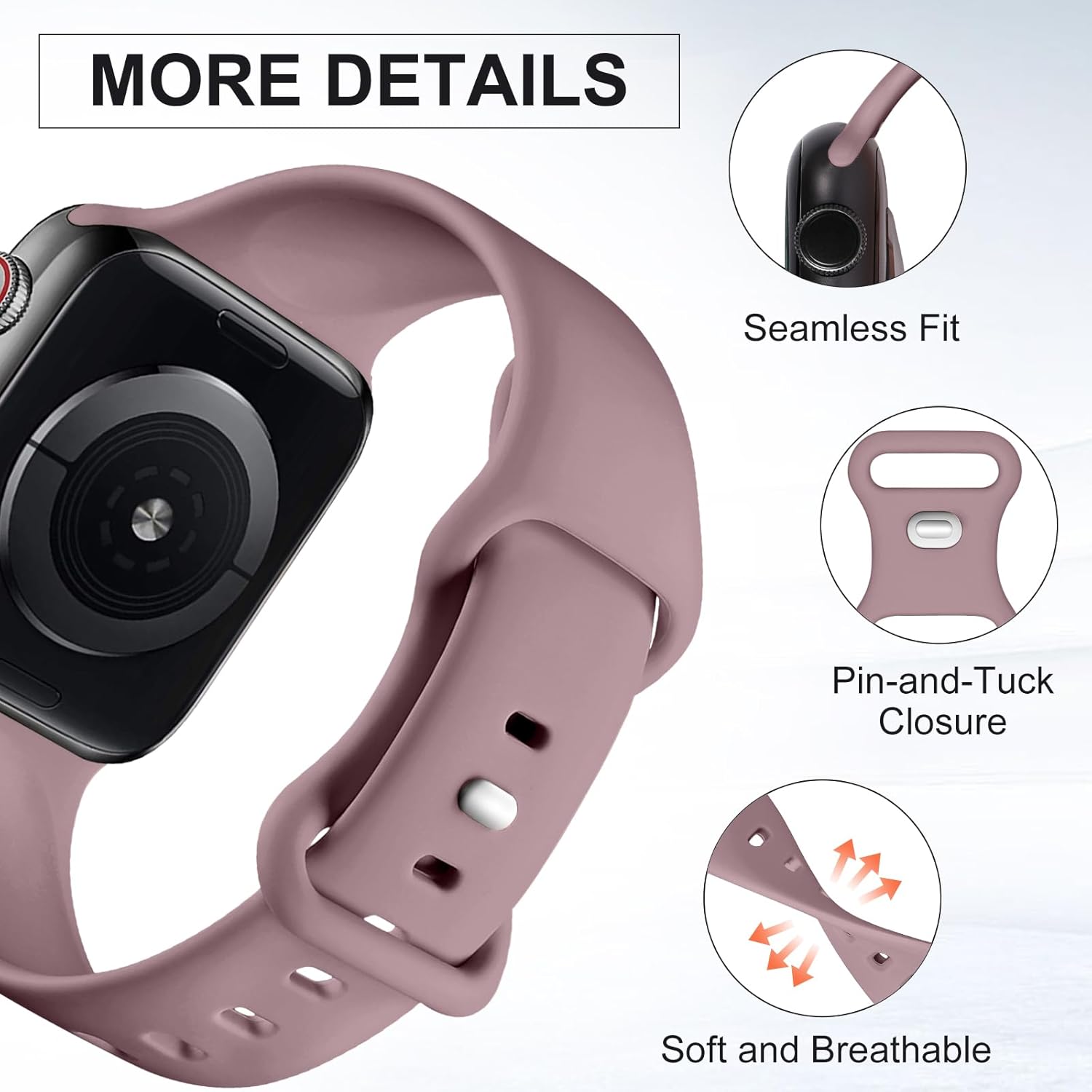 Apple Watch 49mm / 46mm / 45mm / 44mm / 42mm silikónové remienky veľkosť S/M