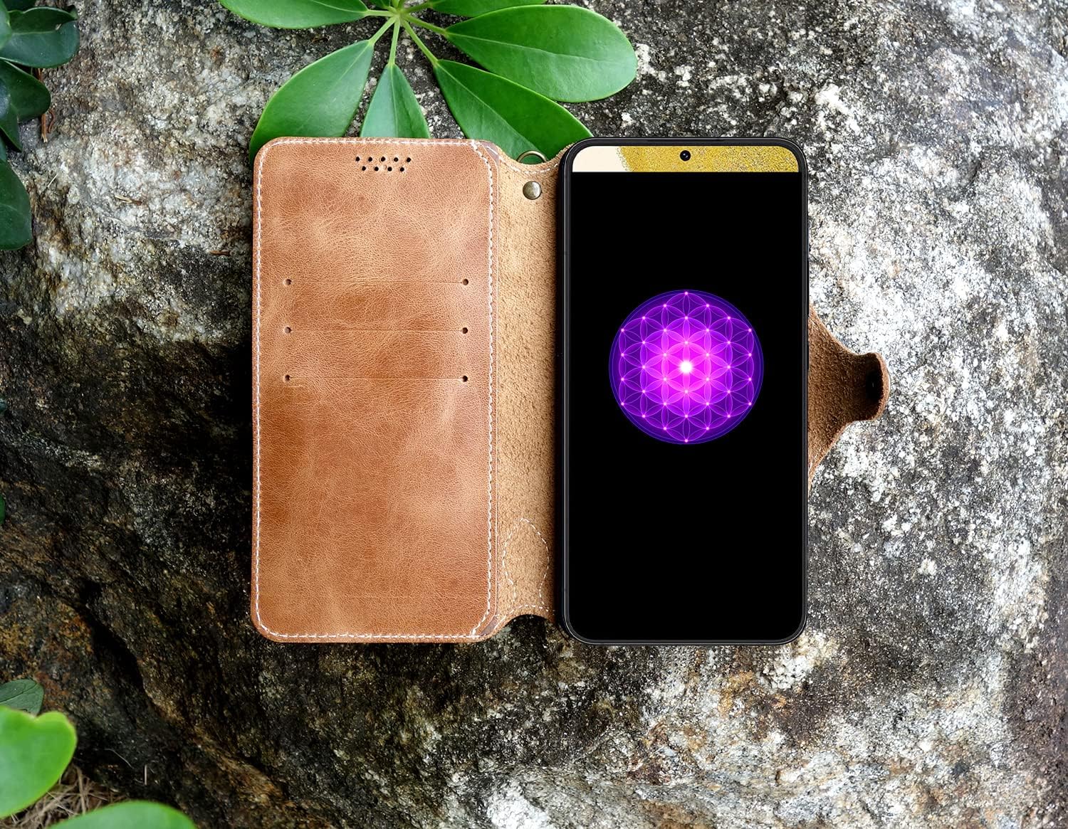 iPhone 14 Plus púzdro book pravá koža Yogurt svetlé