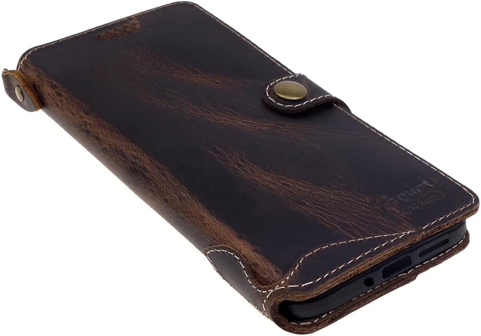 iPhone 14 Plus púzdro book pravá koža Yogurt tmavé