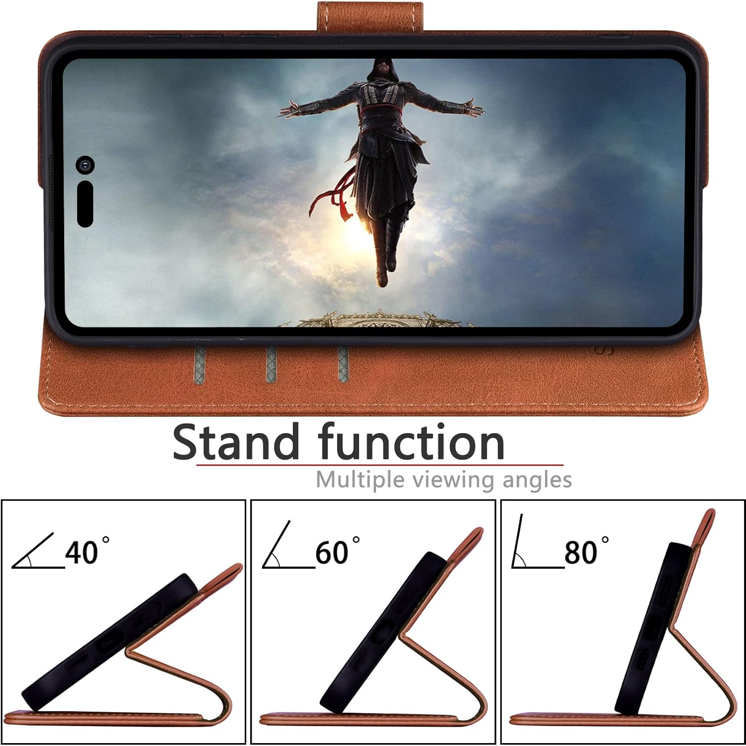 iPhone 14 Pro kožené púzdro book blokovanie RFID hnedé