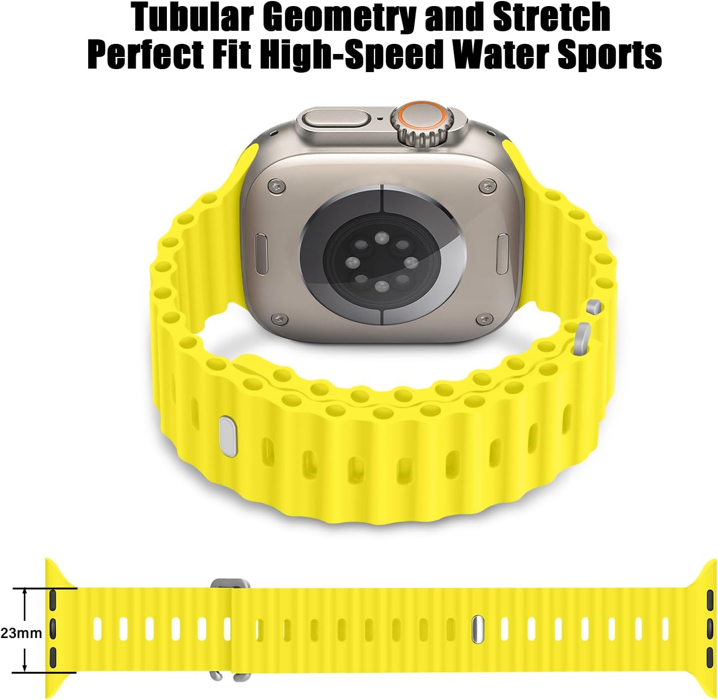 Apple Watch 49mm / 46mm / 45mm / 44mm / 42mm silikónový remienok žltý