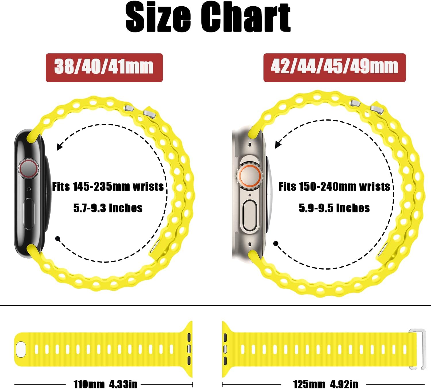 Apple Watch 49mm / 46mm / 45mm / 44mm / 42mm silikónový remienok žltý