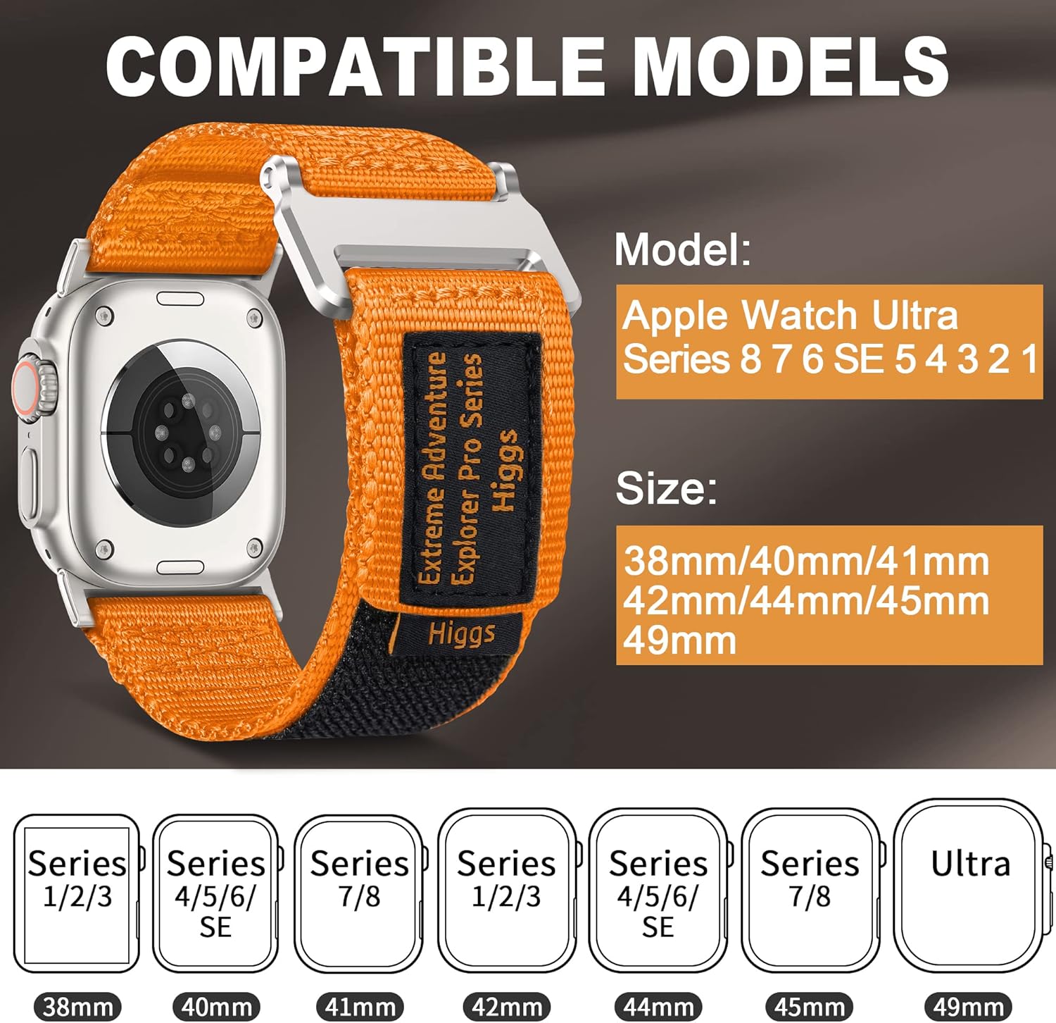 Apple Watch 49mm / 46mm / 45mm / 44mm / 42mm športový remienok oranžový