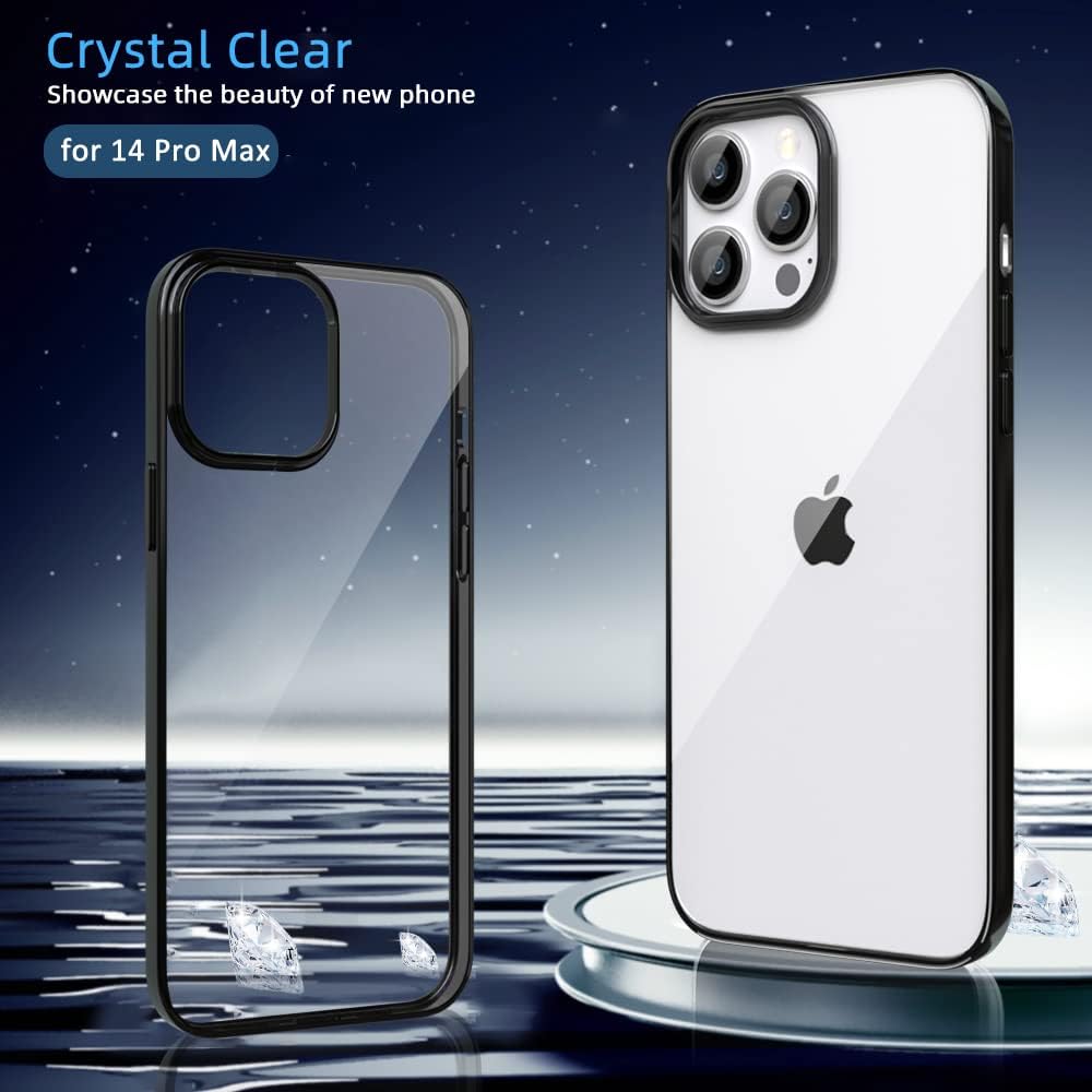 iPhone 14 Pro Max zadné púzdro priehľadné s čierným lemom