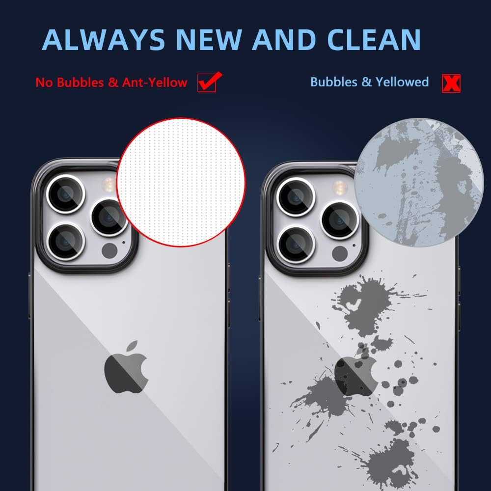 iPhone 14 Pro Max zadné púzdro priehľadné s čierným lemom