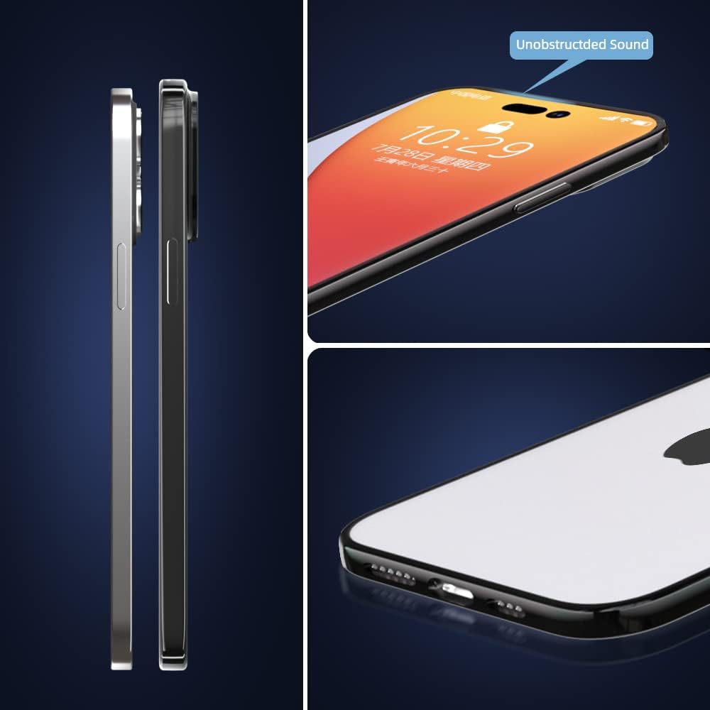 iPhone 14 Pro Max zadné púzdro priehľadné s čierným lemom