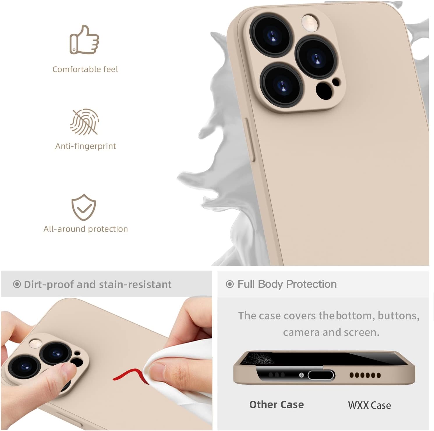 iPhone 14 Pro Max zadné púzdro Soft béžové