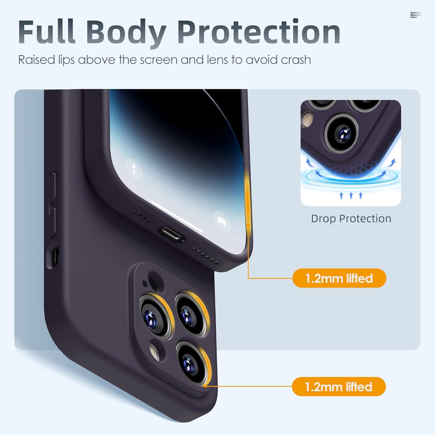 iPhone 14 Pro Max zadné púzdro Soft fialové a 2ks ochranné sklo