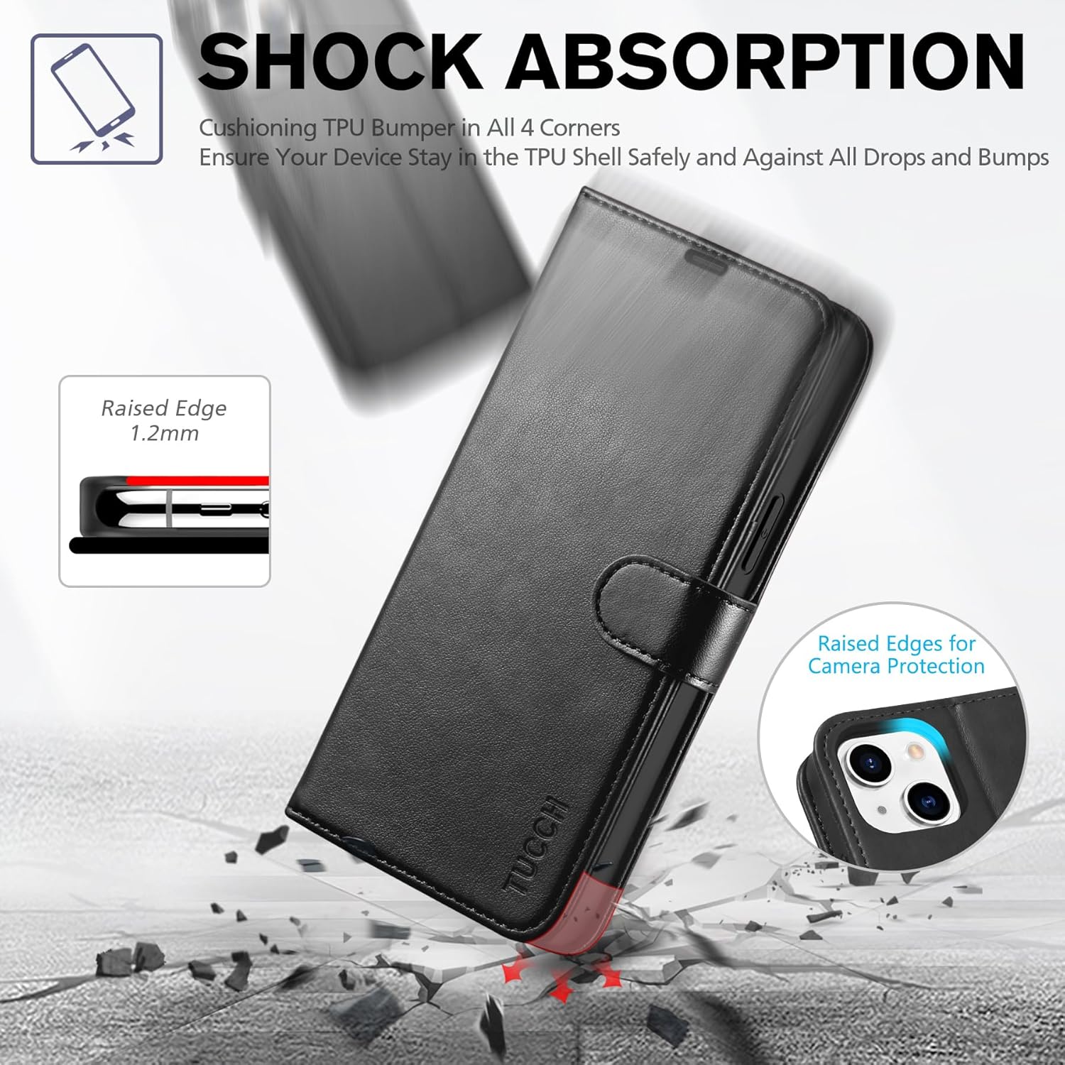 iPhone 14 Pro púzdro book TUCCH blokovanie RFID čierne