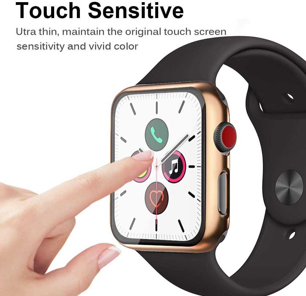 Apple Watch 6 / 5 / 4 / SE 44mm ochranná krytka so sklom ružovo-zlatá