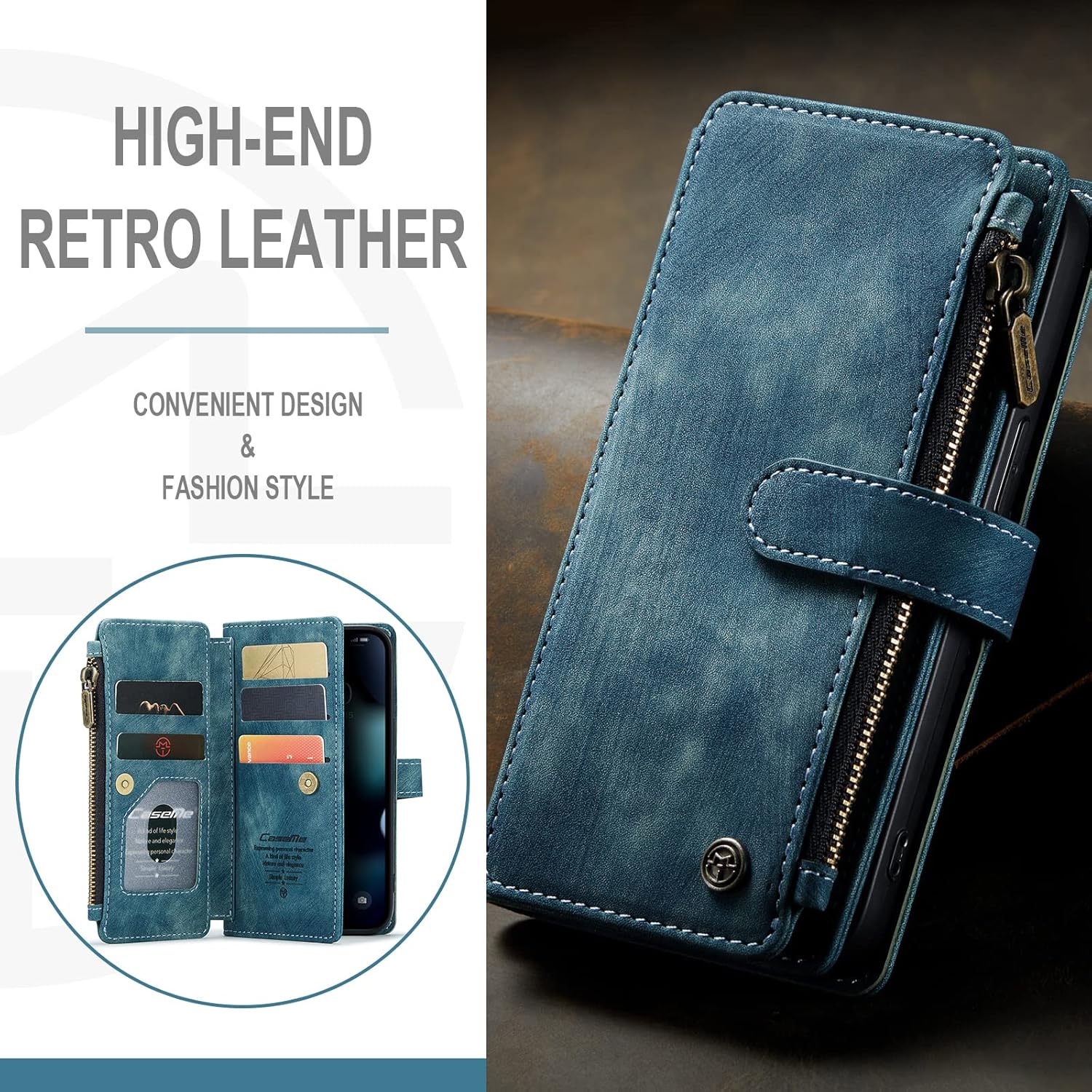 iPhone 14 Pro púzdro peňaženka modré