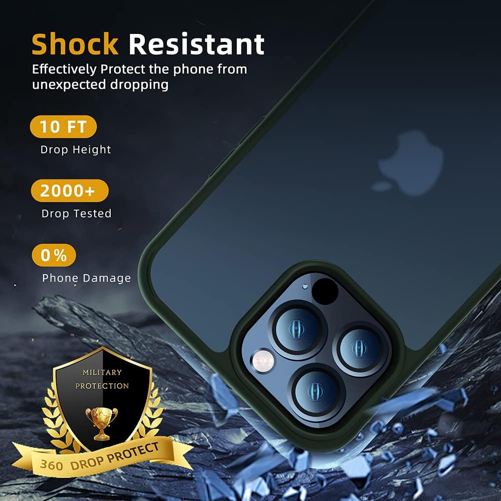 iPhone 14 Pro zadné púzdro polopriehľadné matné so zeleným lemom