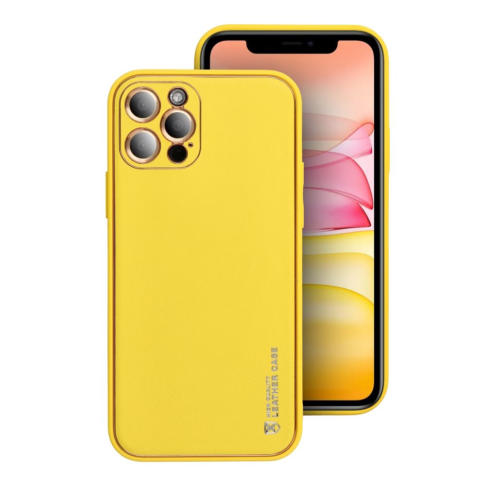 iPhone 15 Pro zadné púzdro LEATHER žlté