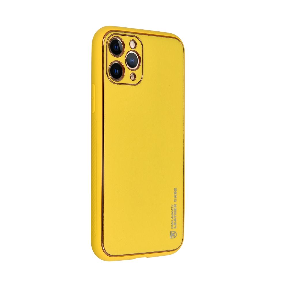 iPhone 15 Pro zadné púzdro LEATHER žlté