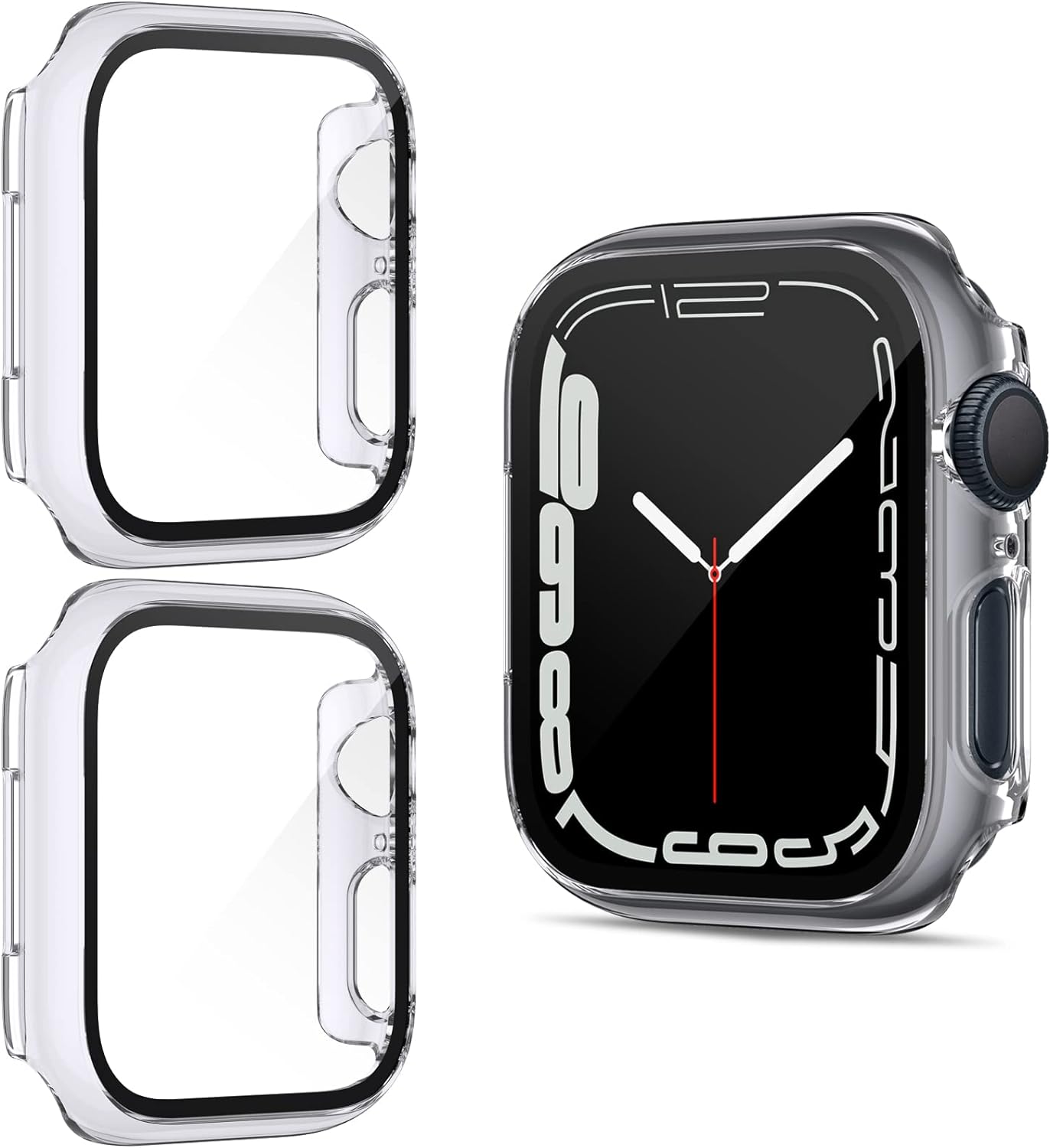 Apple Watch 7/8/9 41mm púzdro so sklom transparentné 2ks v balení