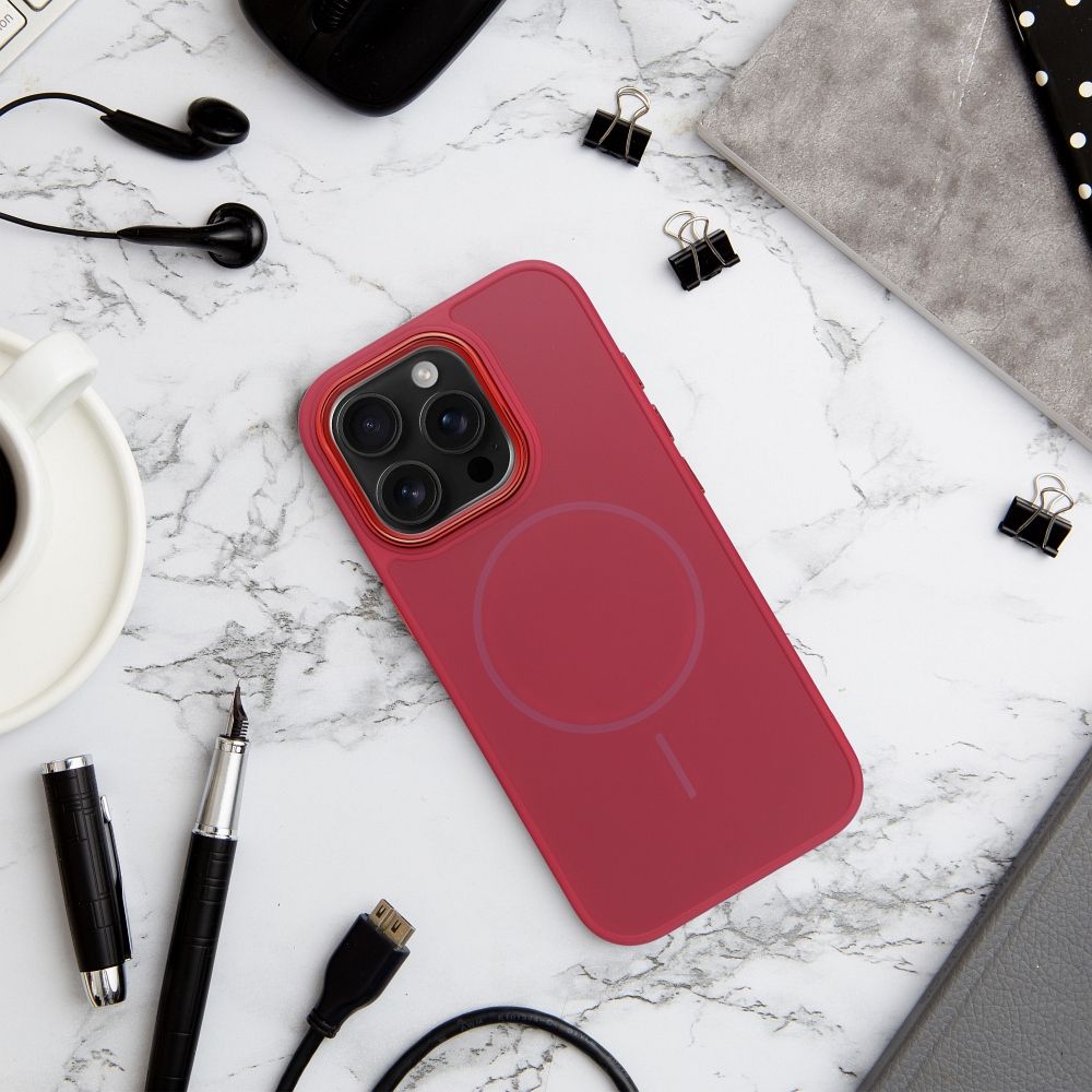 iPhone 15 zadné púzdro Frame MagSafe Magenta