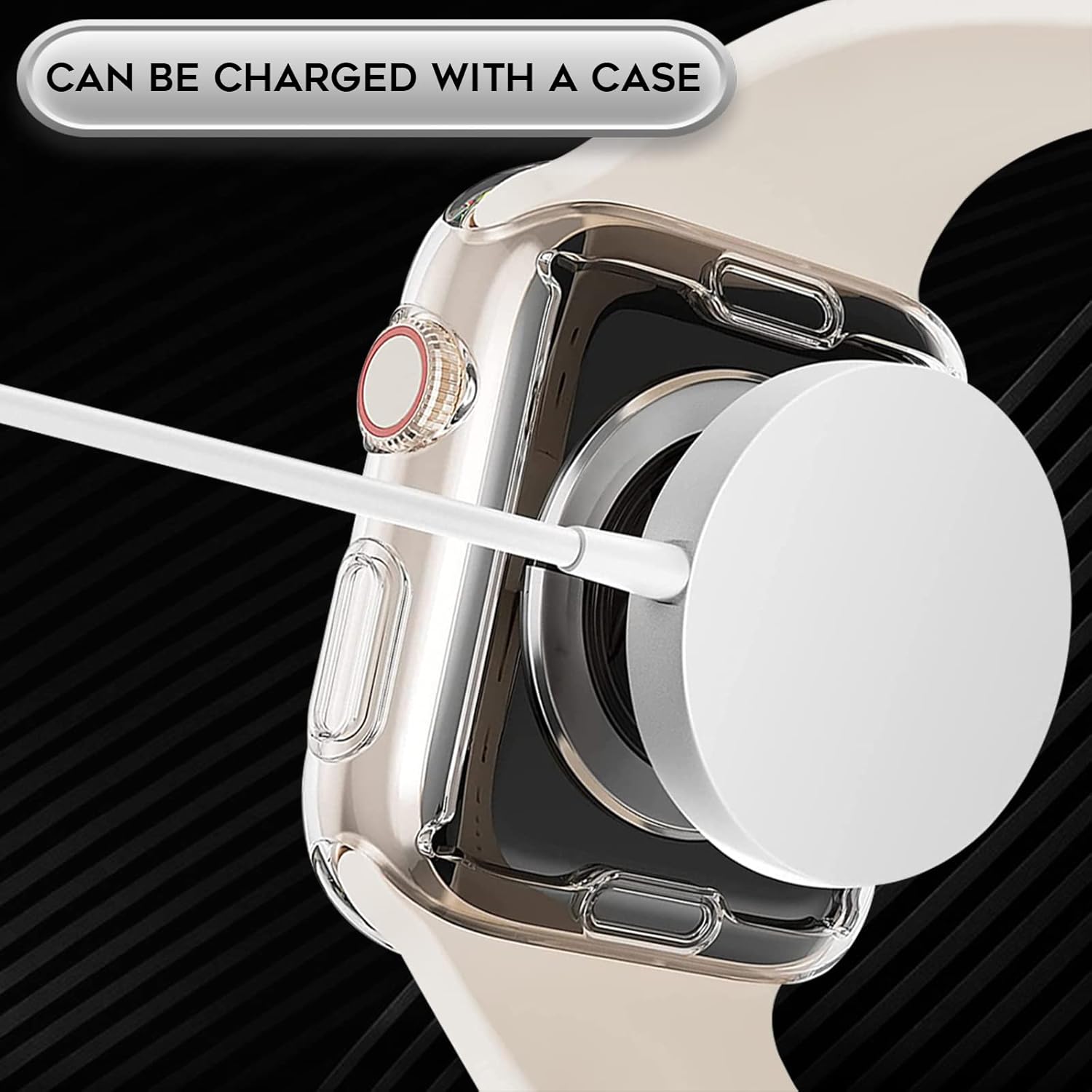 Apple Watch 7/8/9 41mm silikónové púzdro transparentné 5ks