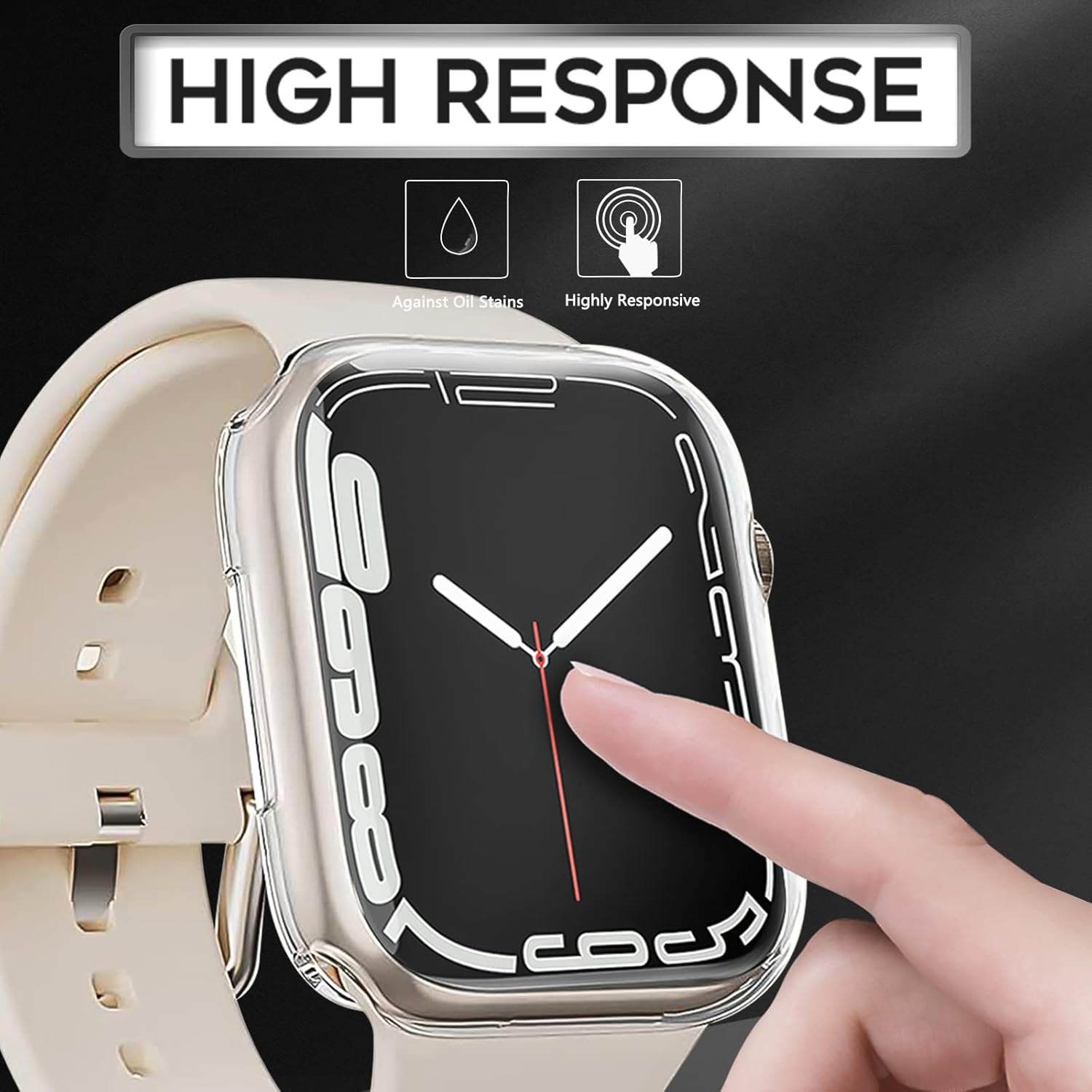 Apple Watch 7/8/9 41mm silikónové púzdro transparentné 5ks