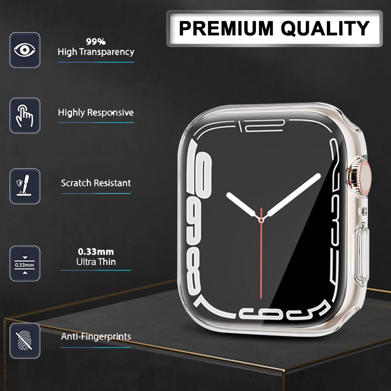 Apple Watch 7/8/9 41mm silikónové púzdro transparentné 5ks