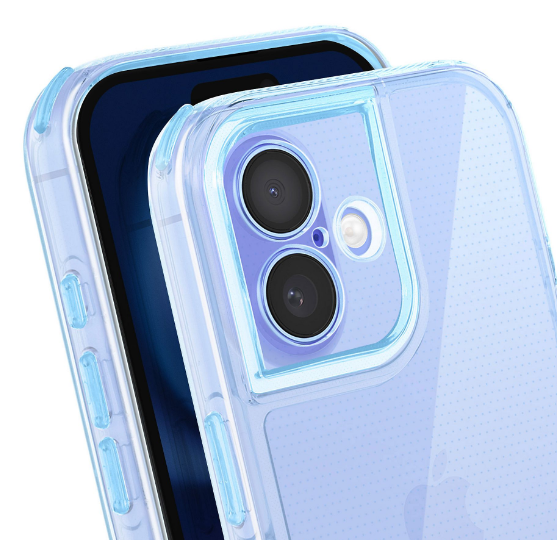 iPhone 16 zadný kryt Matrix priehľadný modrý