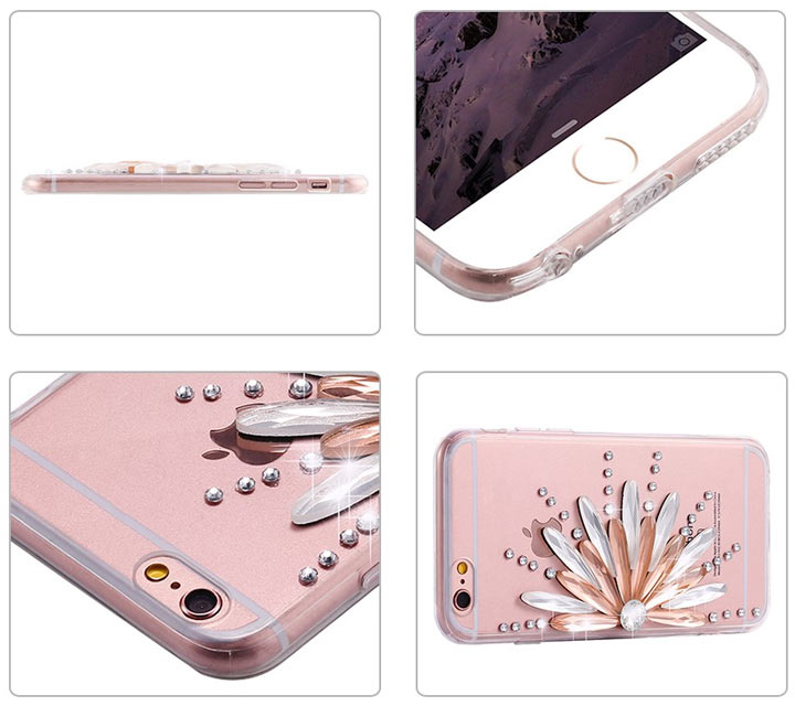 iPhone 6 / 6S tvrdené púzdro Flower modré