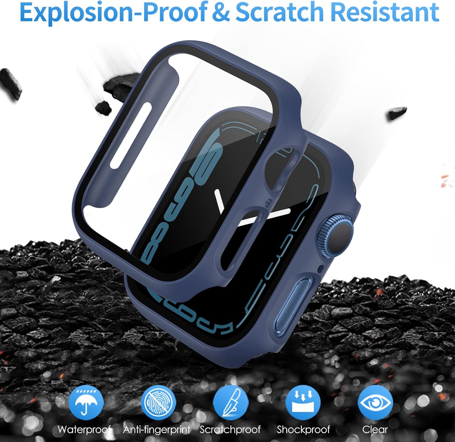 Apple Watch 7/8/9 45mm púzdro so sklom mix farieb 4ks v balení