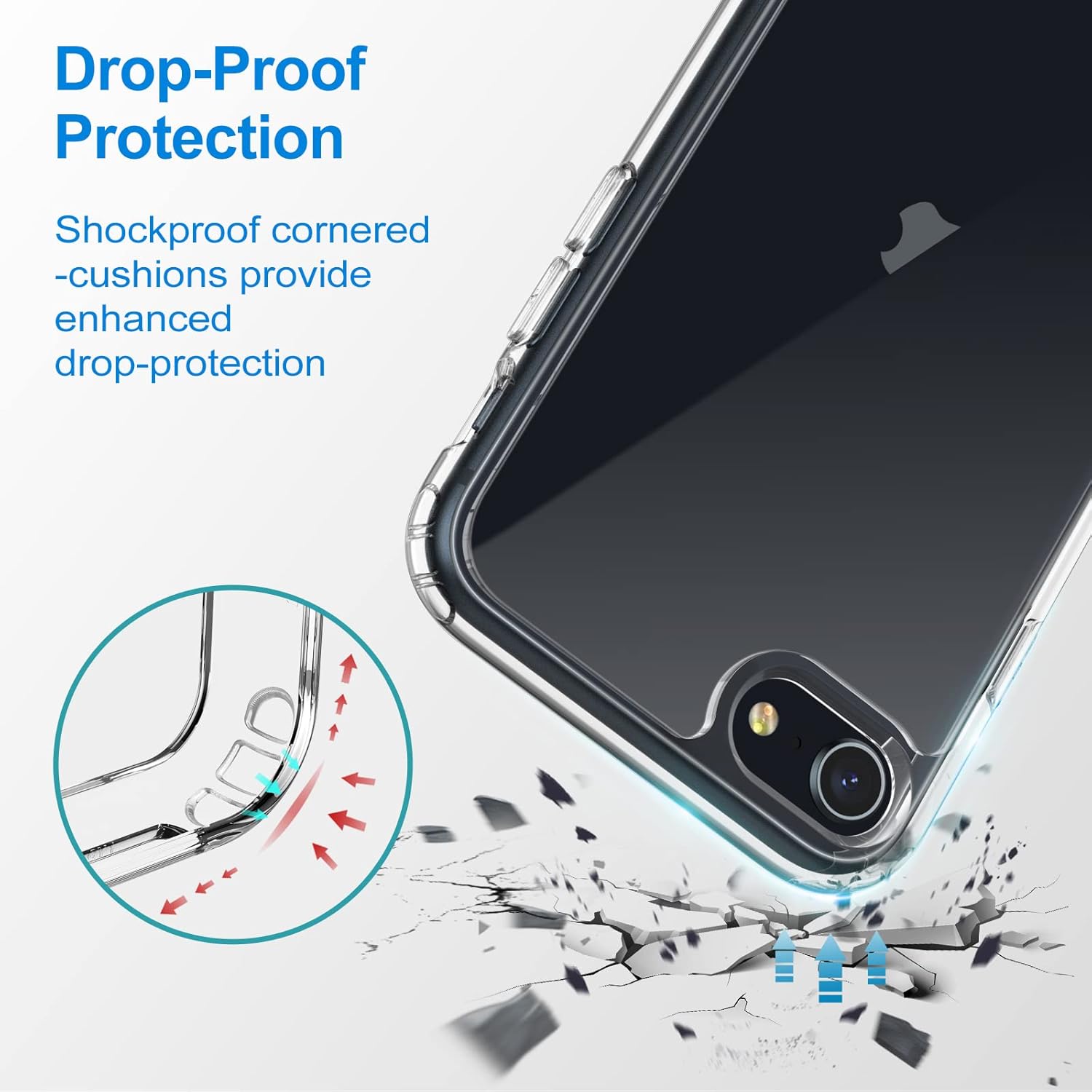 iPhone 7 / 8 / SE 2020 / SE 2022 zadné púzdro so stojanom priehľadné