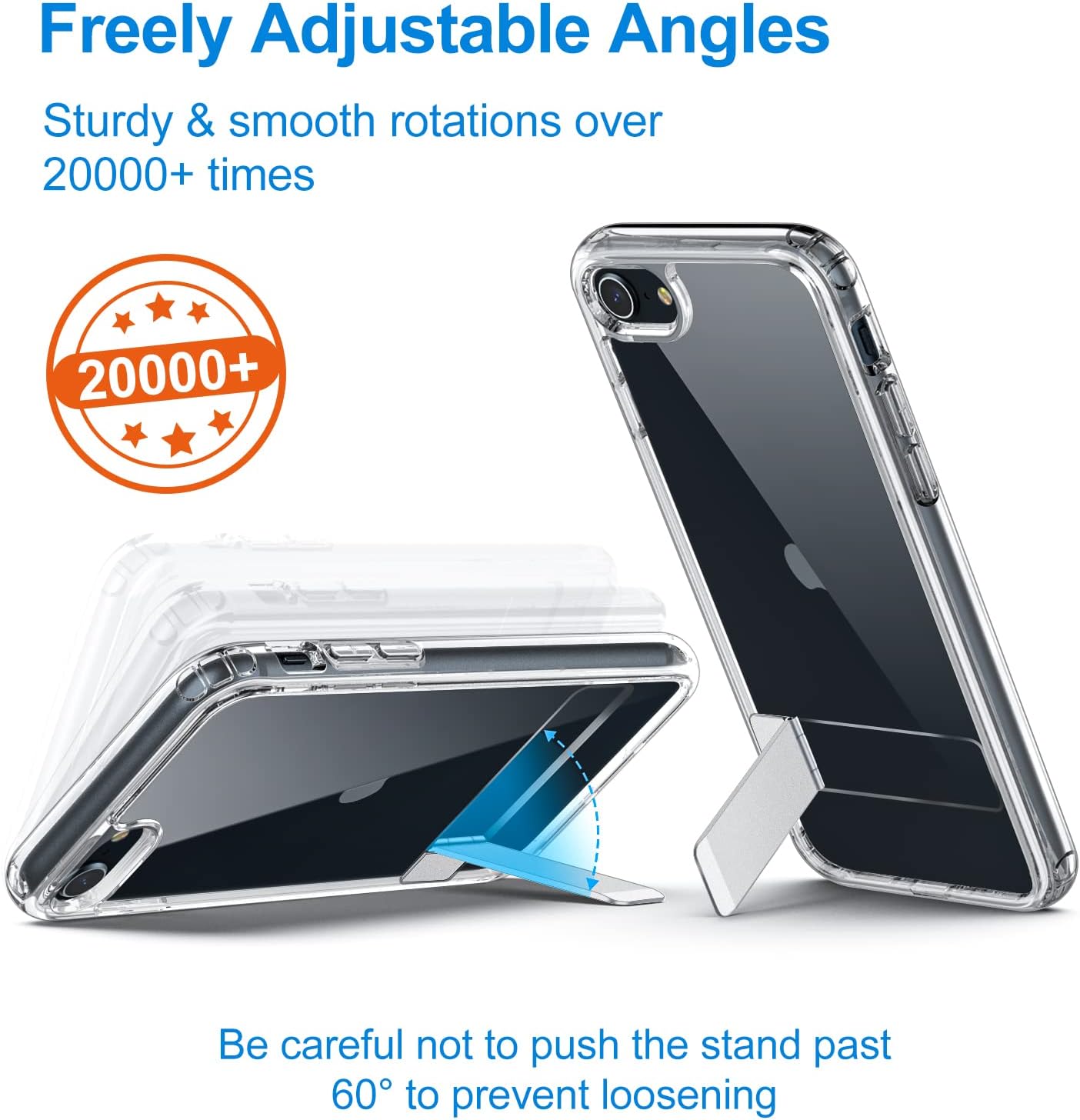 iPhone 7 / 8 / SE 2020 / SE 2022 zadné púzdro so stojanom priehľadné