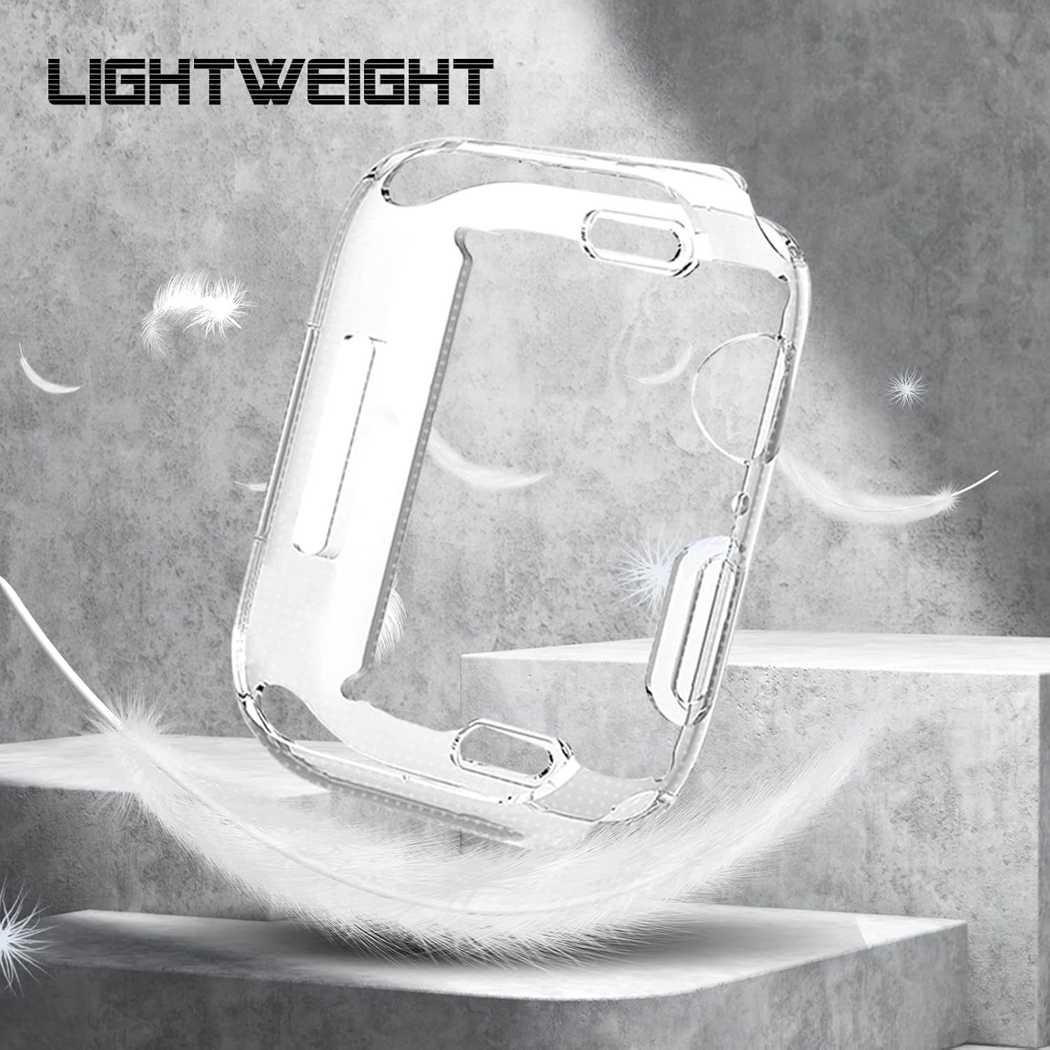 Apple Watch 7/8/9 45mm silikónové púzdro transparentné 5ks