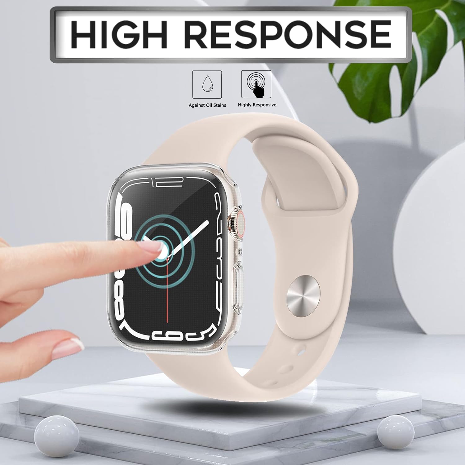 Apple Watch 7/8/9 45mm silikónové púzdro transparentné 5ks