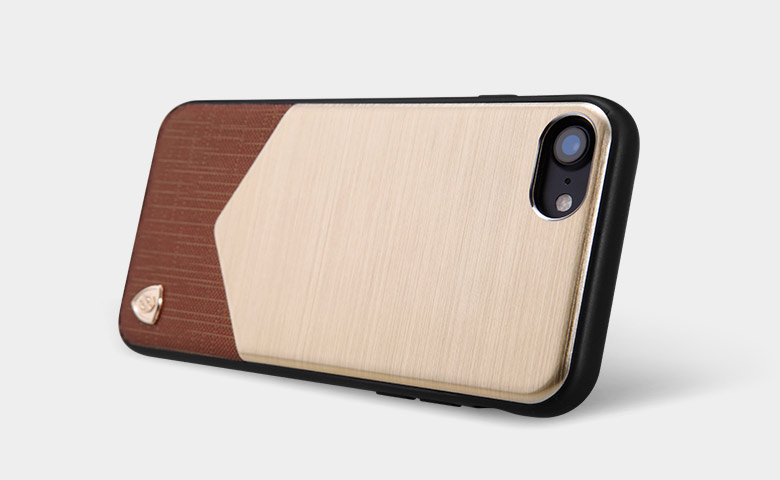 iPhone 7 Plus / 8 Plus púzdro Nillkin Lensen hnedo-zlaté