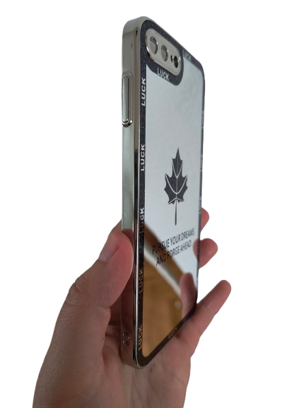 iPhone 7 Plus / 8 Plus zrkadlové púzdro strieborné s ochranným sklom